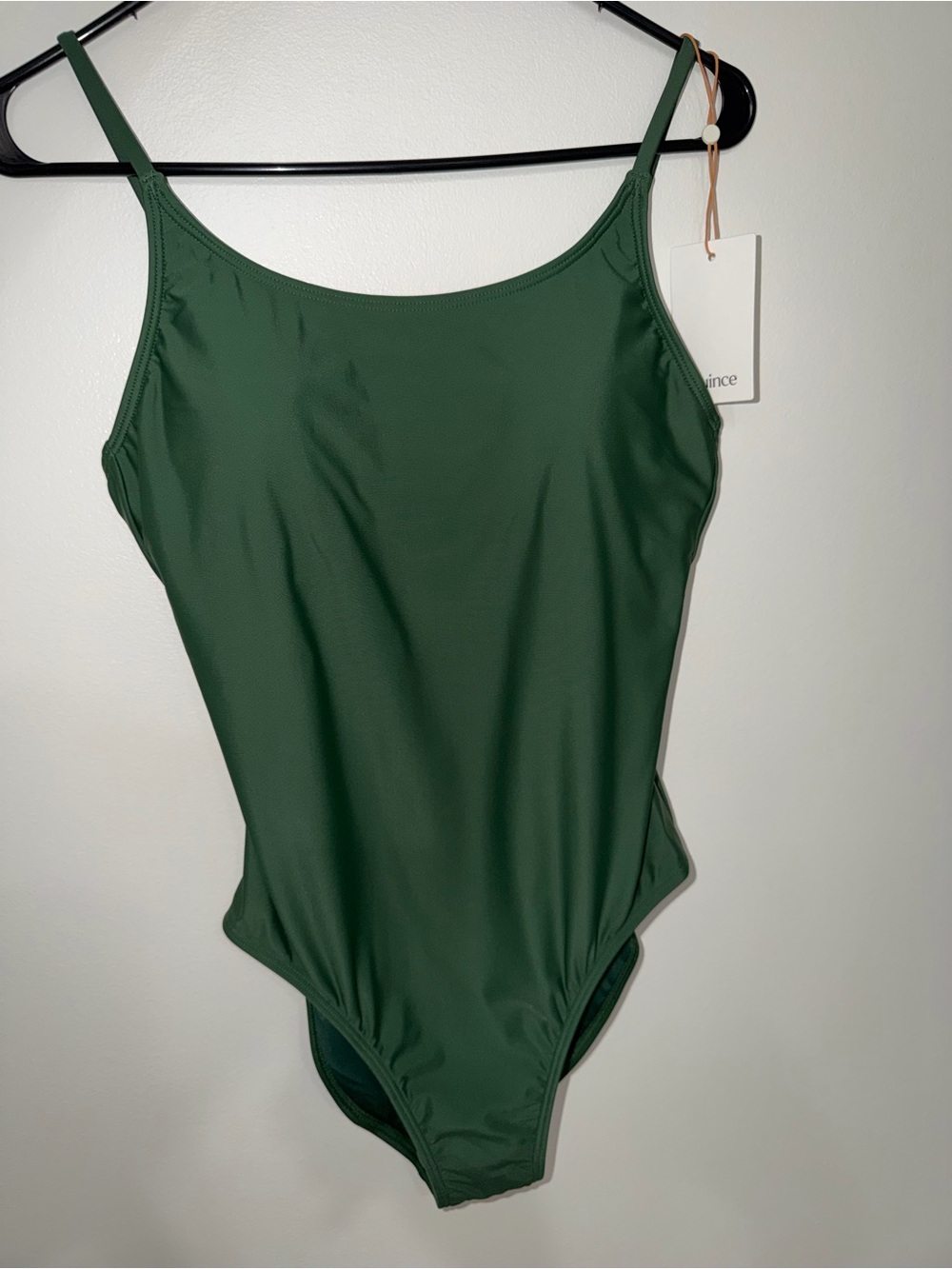 Quince Forest Green Slim-Strap One-Piece Swimsuit